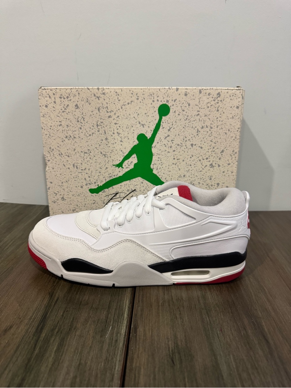 AIR JORDAN 4 RN WHITE FIRE RED MENS SHOES